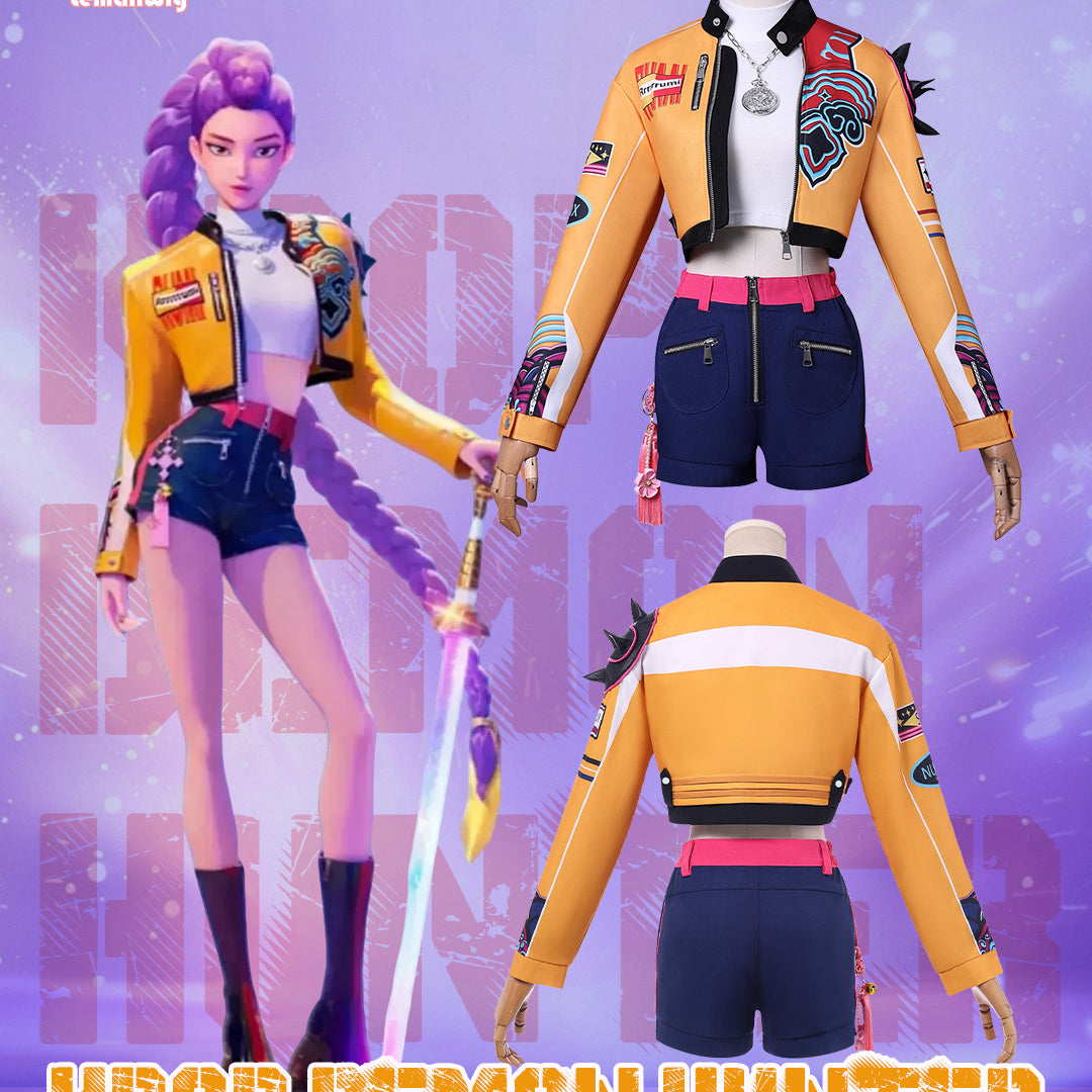 【In Stock】L-email Wig Anime Movie Huntrix Kpop Demon Hunter Rumi Cosplay Costume & Wig Full Set