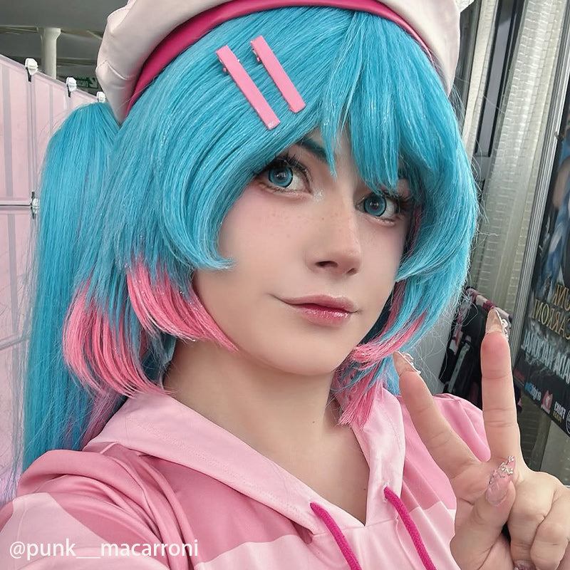 【In Stock】L-email Wig Exclusive Fortnite Neko Hatsune Miku Cosplay Wig