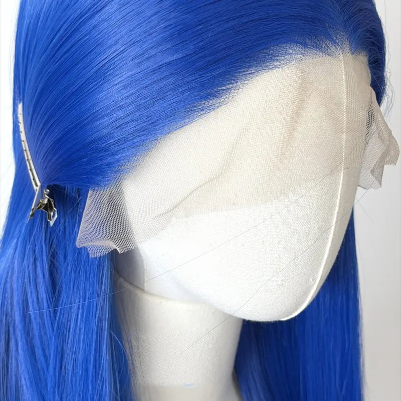 L-email Wig 80cm Klein Blue Front Lace Cosplay Wig