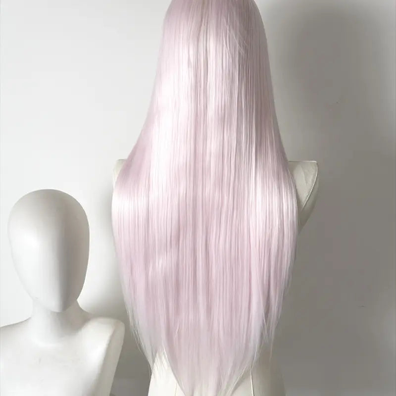 L-email Wig 80cm Pale Cream Pink Large Front Lace Wig
