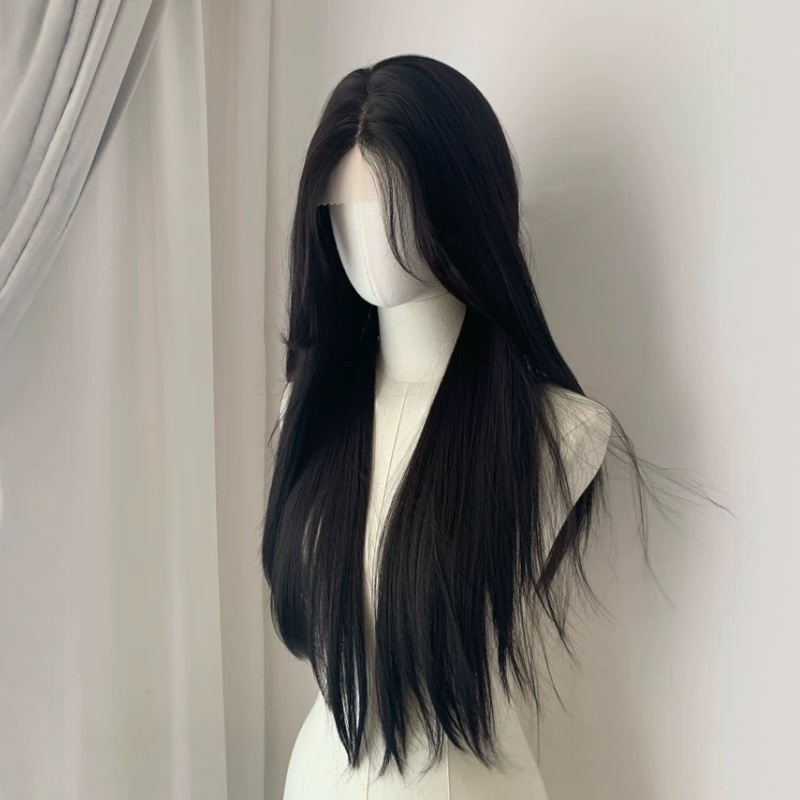 L-emailWigDarkBrownLongStraightFrontLaceWig_2