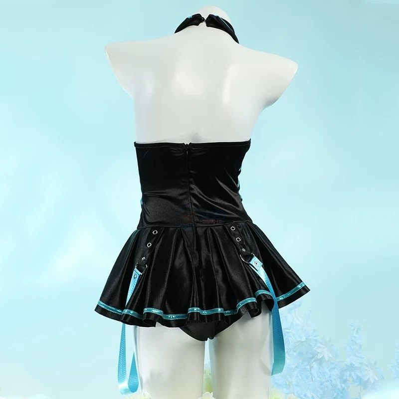 L-emailWigHatsuneMikuOne-pieceBlackSwimsuitCosplayCostume_4
