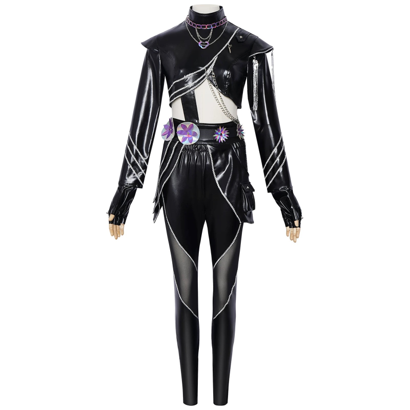 L-emailWigHuntrXKpopDemonHunterRumiBlackLeatherCombatCosplayCostume_4