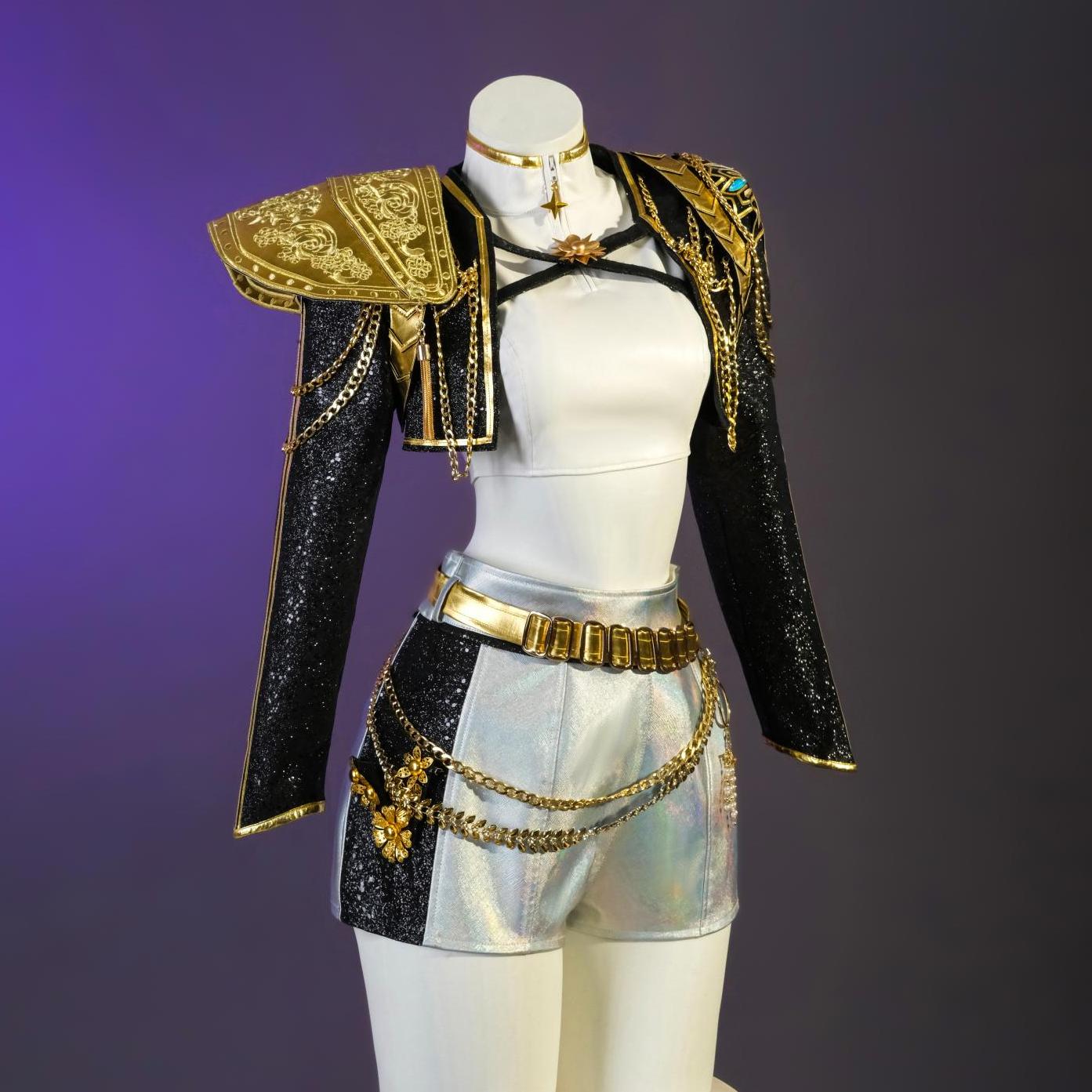 L-email Wig KPOP Demon Hunter Rumi Golden Cosplay Full Set(S-XXL)