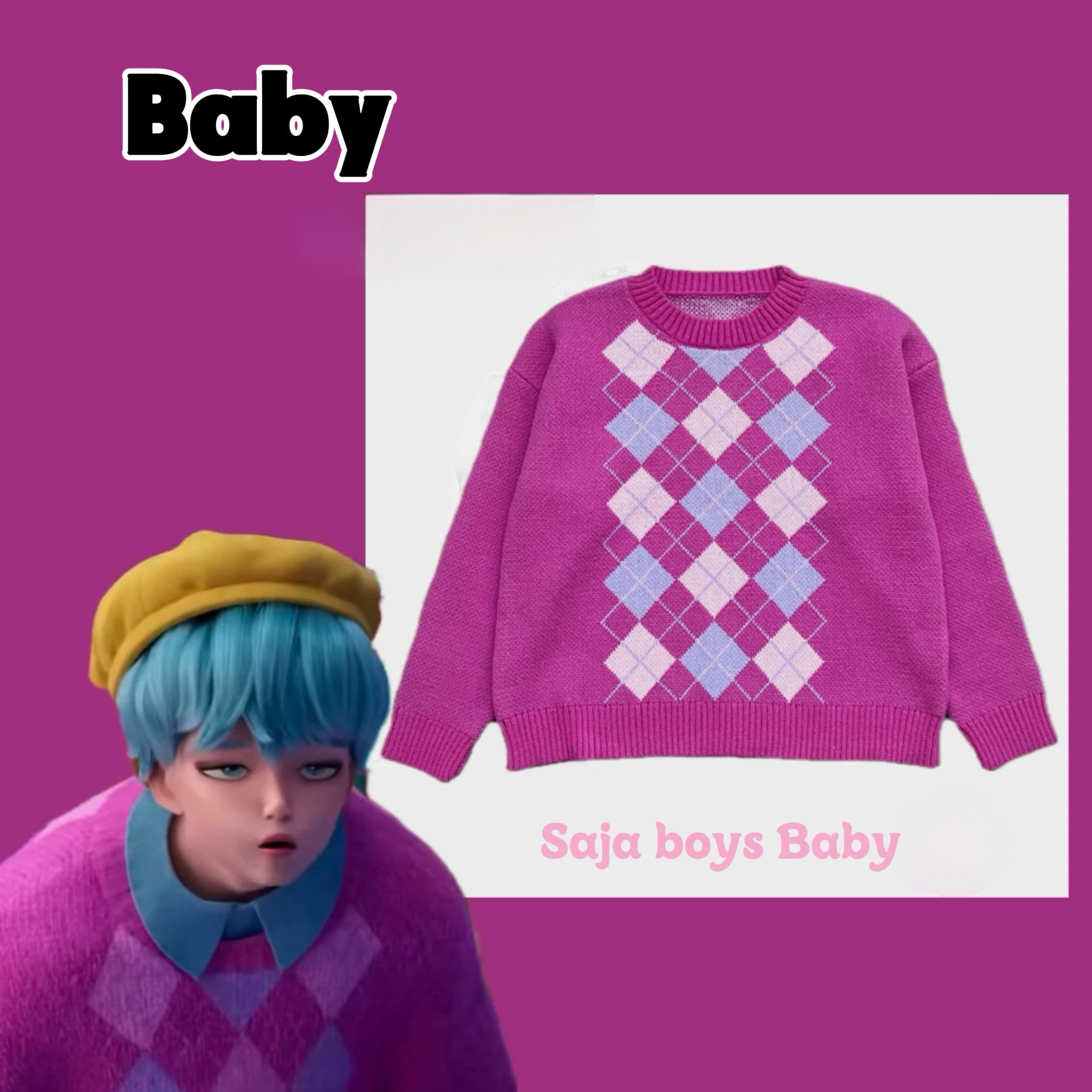 L-emailWigKPOPDemonHunterSajaBoysBabyMysteryCosplaySweater_M-XL