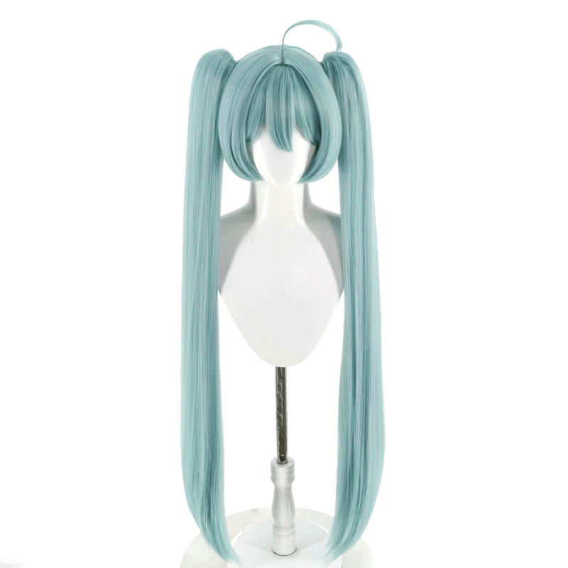L-email Wig 100cm Light Green Long Twin-Tail Cosplay Heat Wig