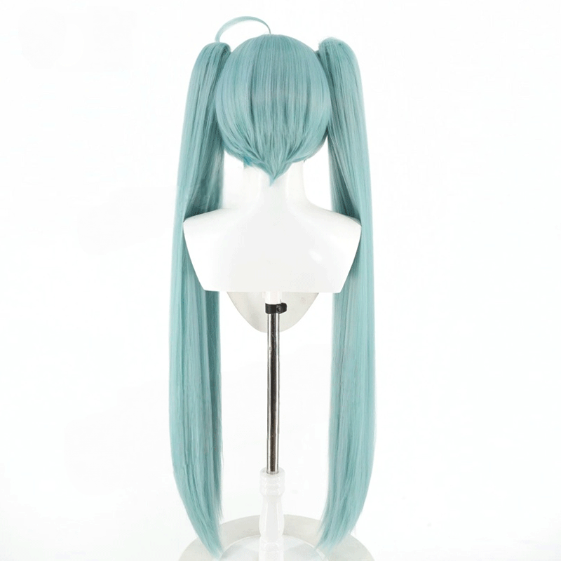 L-email Wig 100cm Light Green Long Twin-Tail Cosplay Heat Wig