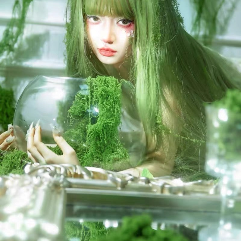 L-email Wig 130cm Extra Long Green Straight Lolita Wig