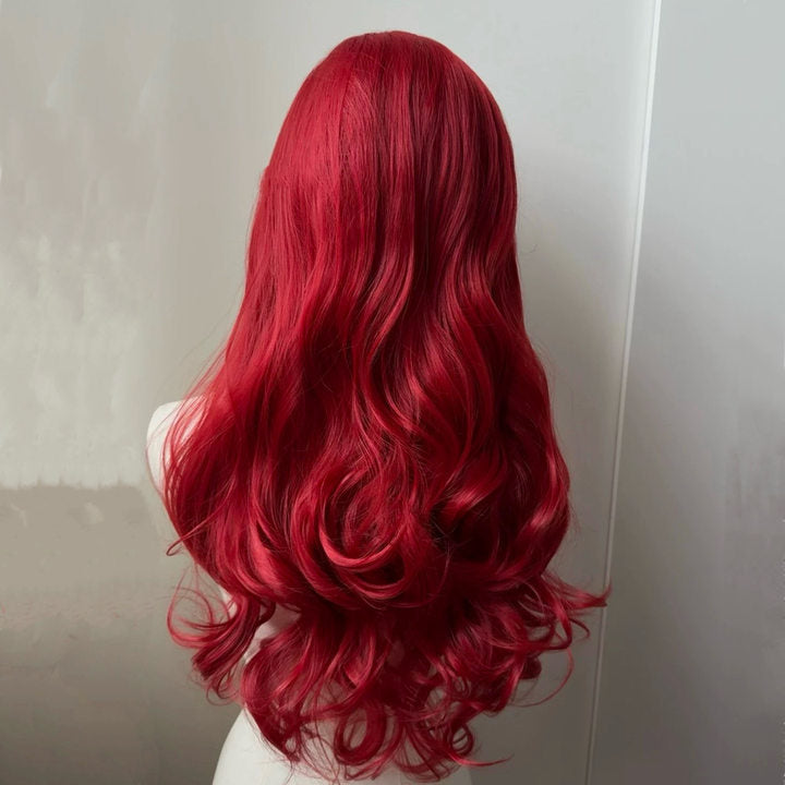 L-email Wig 13×6 Hand Hook Lace Red 70cm Long Curls Wig