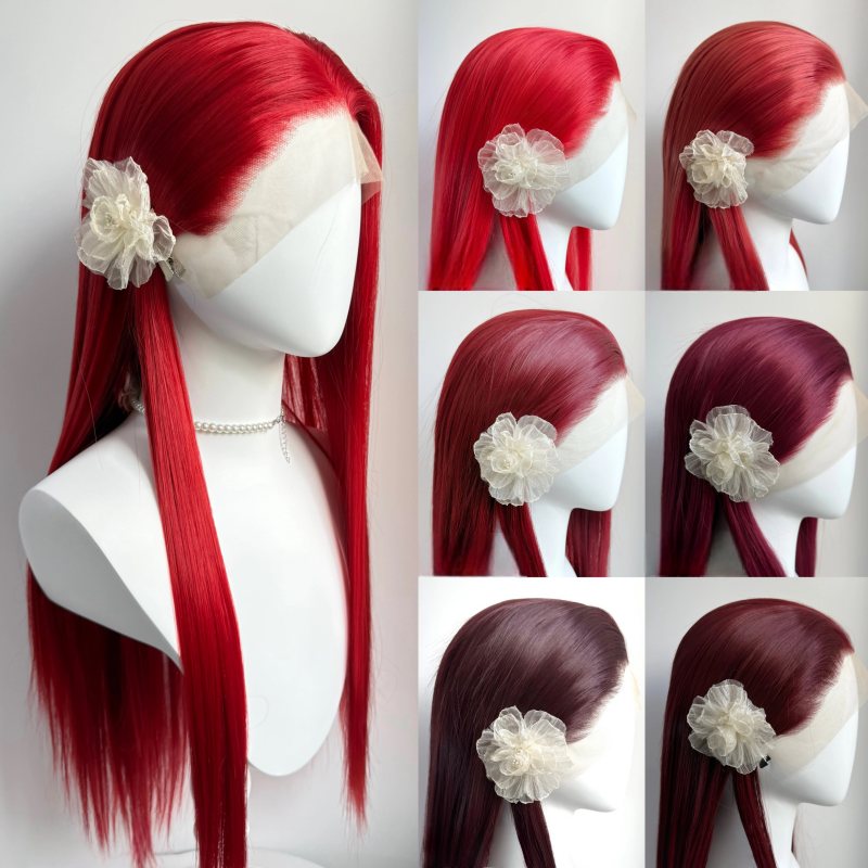 L-email Wig 7 Colors 13×4 Hand Hook 80cm Long Straight Font Lace Wig