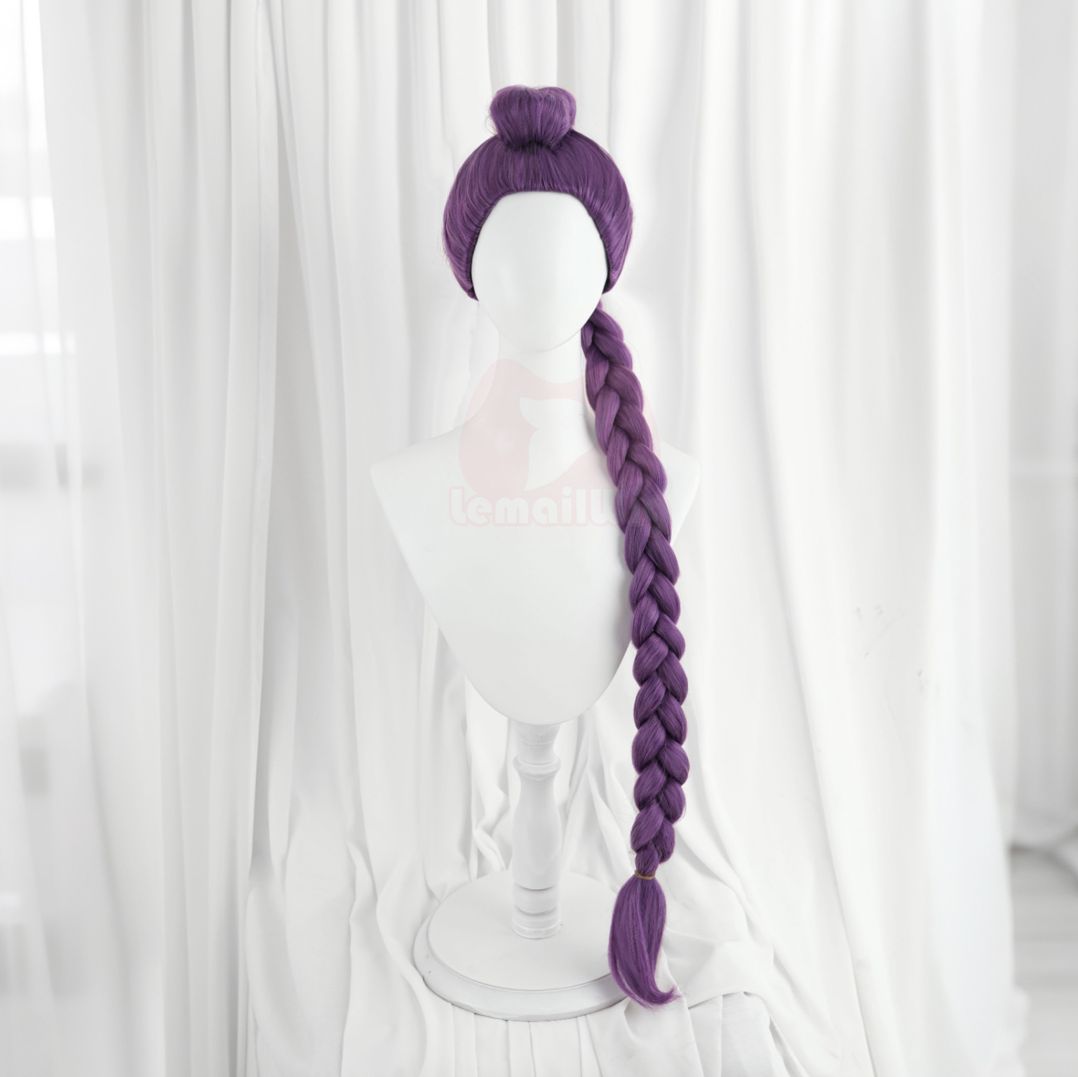 L-email Wig Anime Movie Kpop Demon Hunter Rumi Purple 100cm Long Cosplay Wig