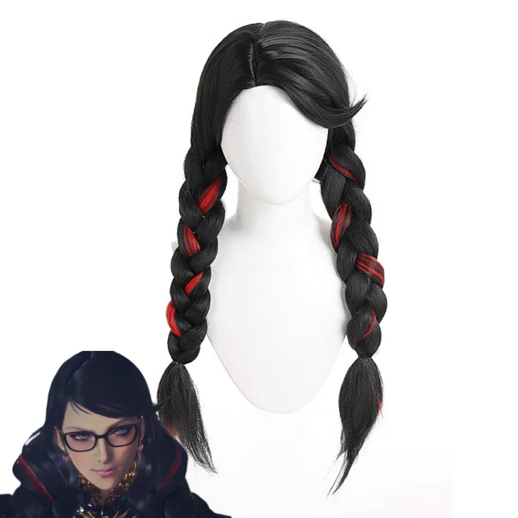 L-email Wig Bayonetta Black Mixed Red Cosplay Wig