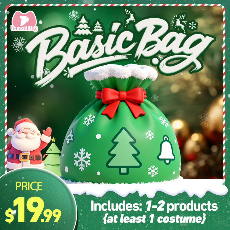 L-email Wig Christmas Basic Costume Wig Lucky Basic Bag