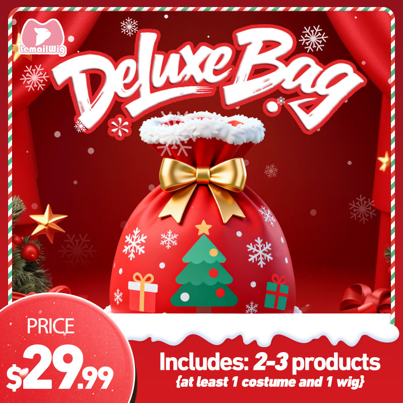 L-email Wig Christmas Basic Costume Wig Lucky Deluxe Bag