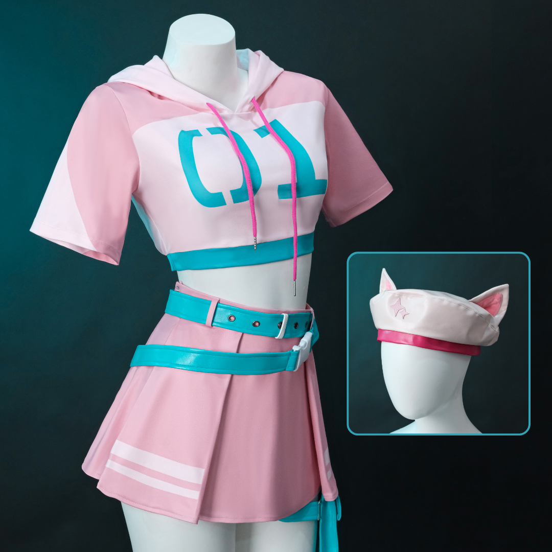 L-email Wig Fortnite_Hatsune_Miku_Pink_Skirt_Cosplay_Costume