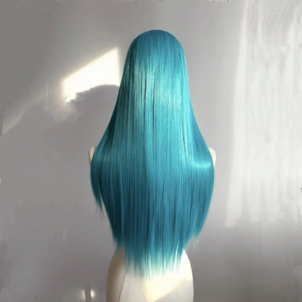 L-email Wig Hand Hook 13×3.5 Hatsune Peacock Blue Cosplay Lace Front 70cm Wig