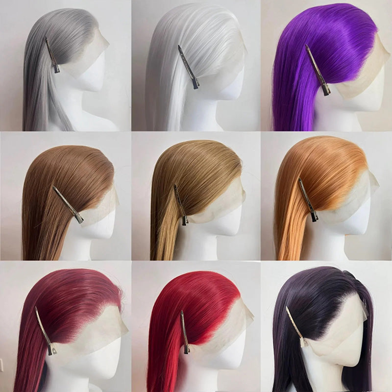 L-email Wig Hand Hook 22 Colors 70cm Straight Lace Front Wigs
