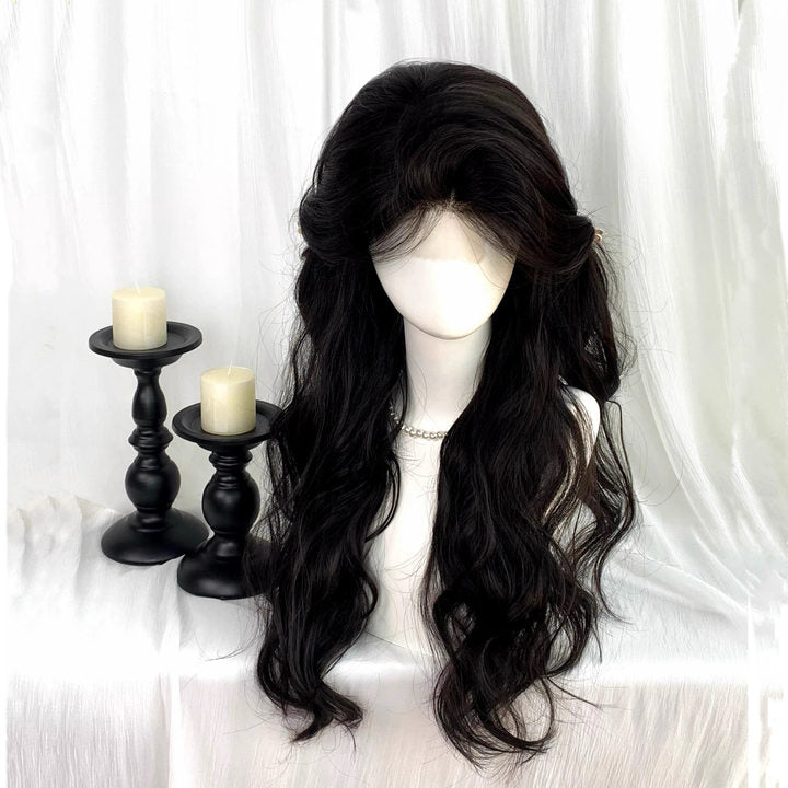 L-email Wig Hand Hook Lace Front Black Brown Curls Wigs