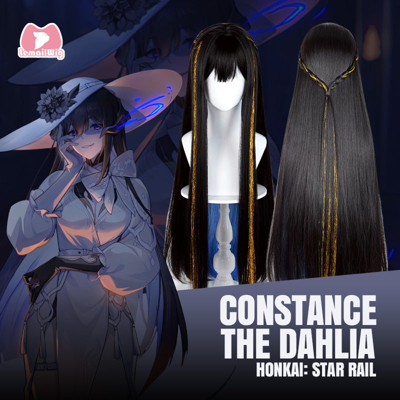 L-email Wig Honkai: Star Rail The Dahlia Constance 90cm Mixed Colors Cosplay Wig