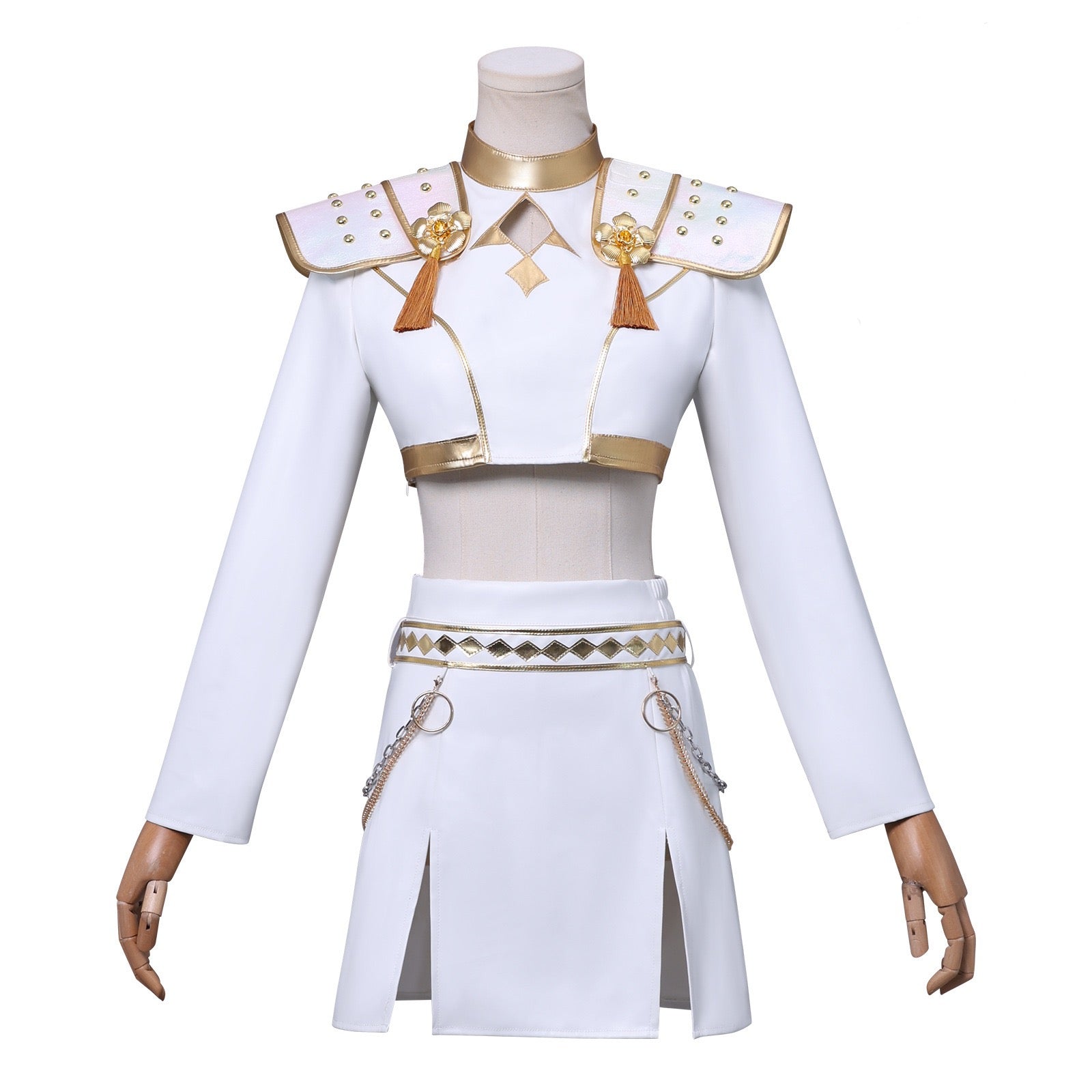 L-email Wig KPOP Demon Hunter Zoey White Outfit Cosplay Costume (XS-XXXL)03