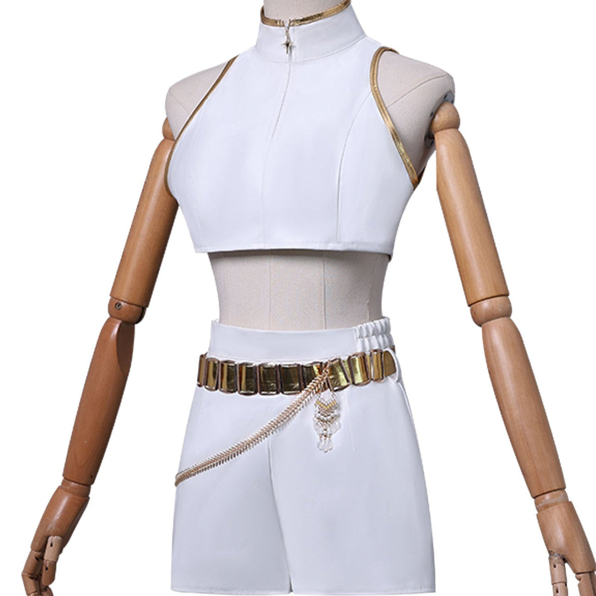 L-email Wig Kpop Demon Hunter White Outfit Rumi Cosplay Costume (XS-XXXL)