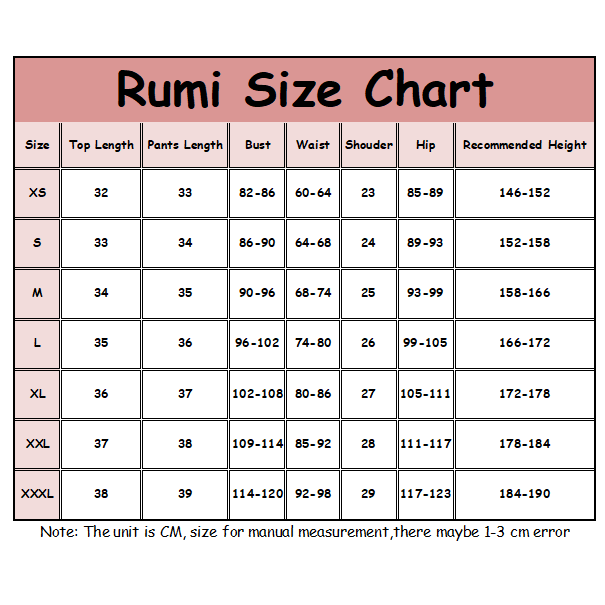 L-email Wig Kpop Demon Hunter White Outfit Rumi Cosplay Costume (XS-XXXL)Size Chart