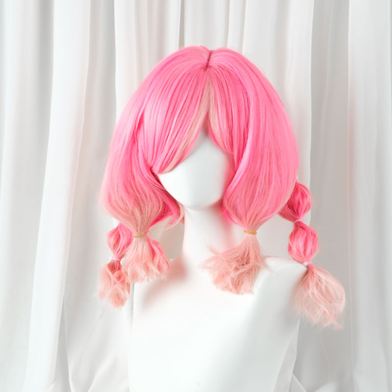 L-email Wig LOL Golden Spatula Ionic Spark Aurora Pink Cosplay Costume Wig Set
