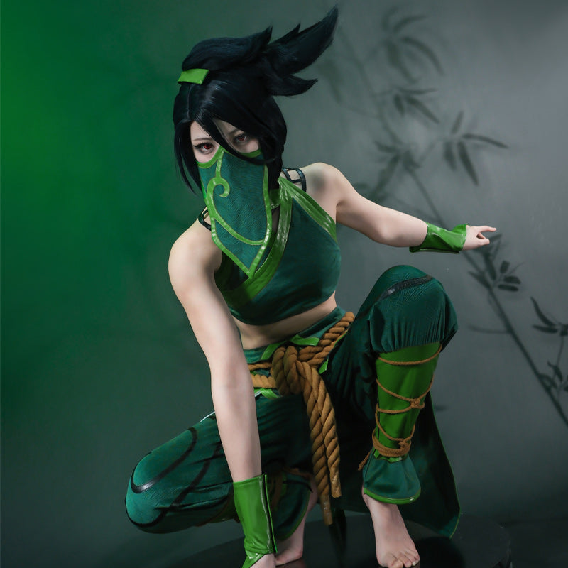 L-email Wig League of Legends LOL Akali Cosplay Costume And Wig Kit