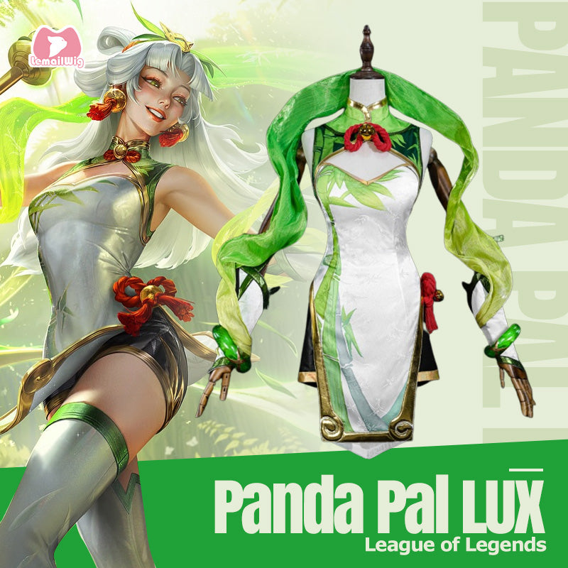 L-email Wig League of Legends Panda Pal Lux Cosplay Costume - lemailwigs