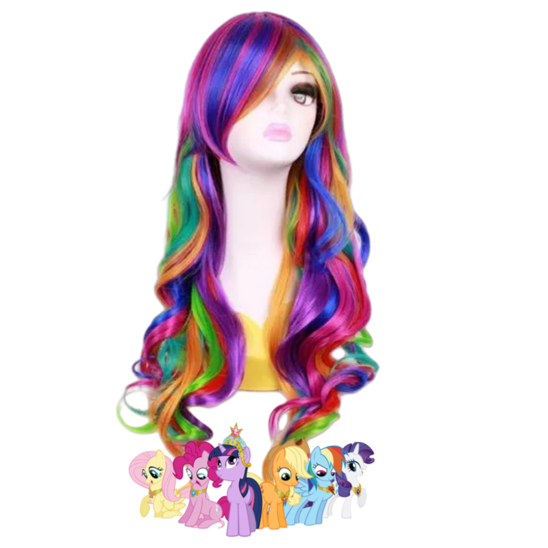 L-email Wig My Little Pony Rainbow Dash Colorful Halloween Cosplay Wig1