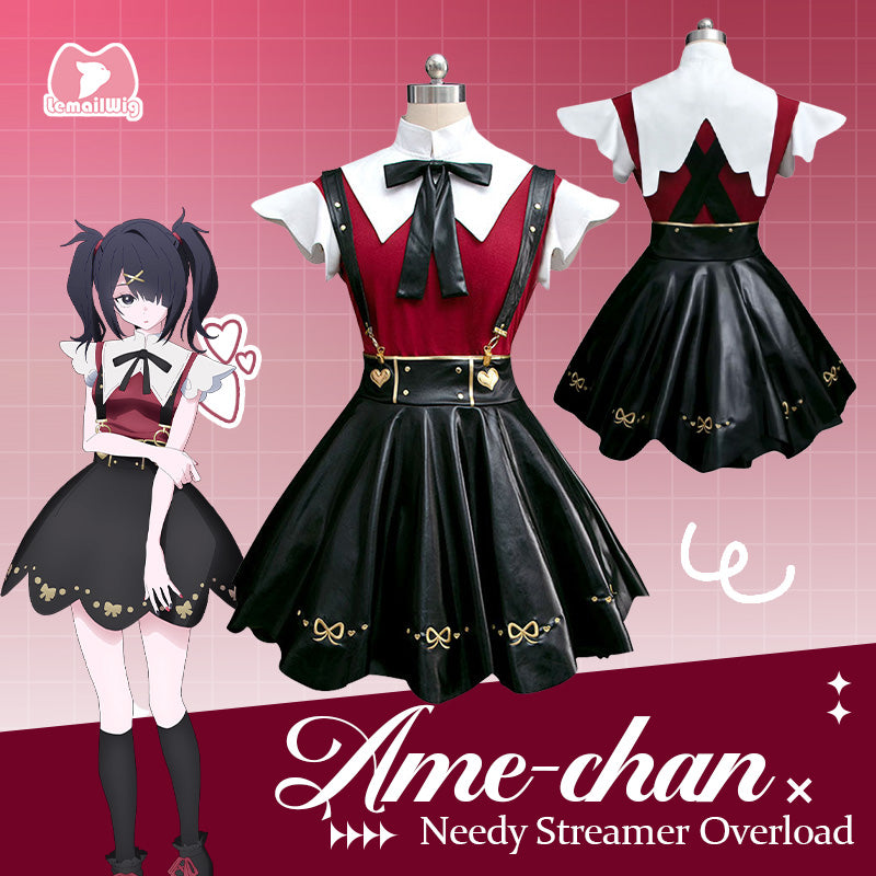 L-email Wig Needy Streamer Overload Ame-chan Dress Cosplay Costume Wig Set