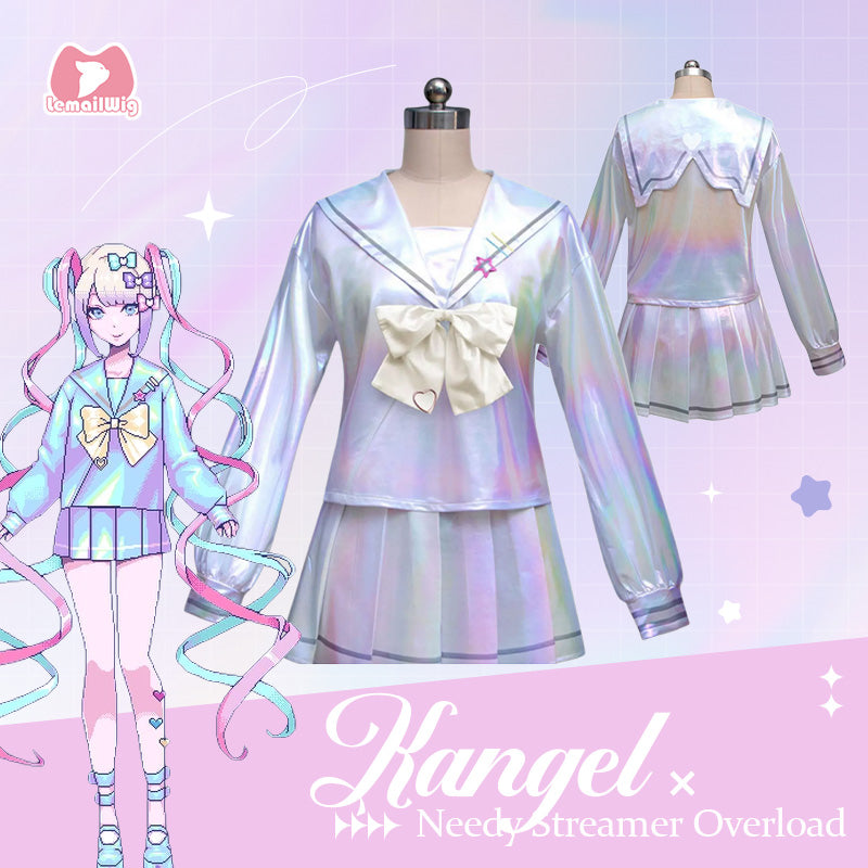 L-email Wig Needy Streamer Overload KAngel Dress Cosplay Costume Wig Set