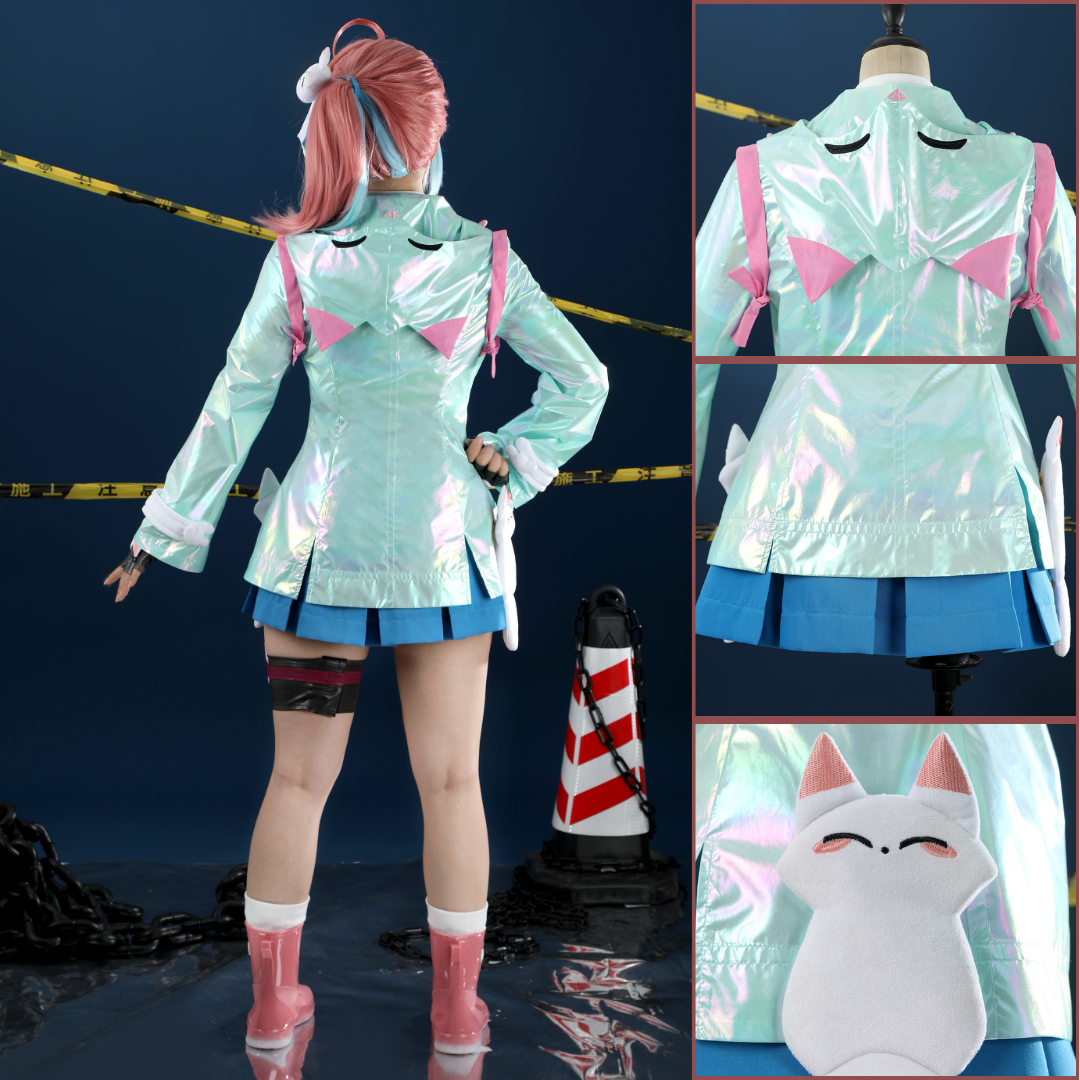 L-email Wig Overwatch_Rainy_Day_Kiriko_Cosplay_Costume