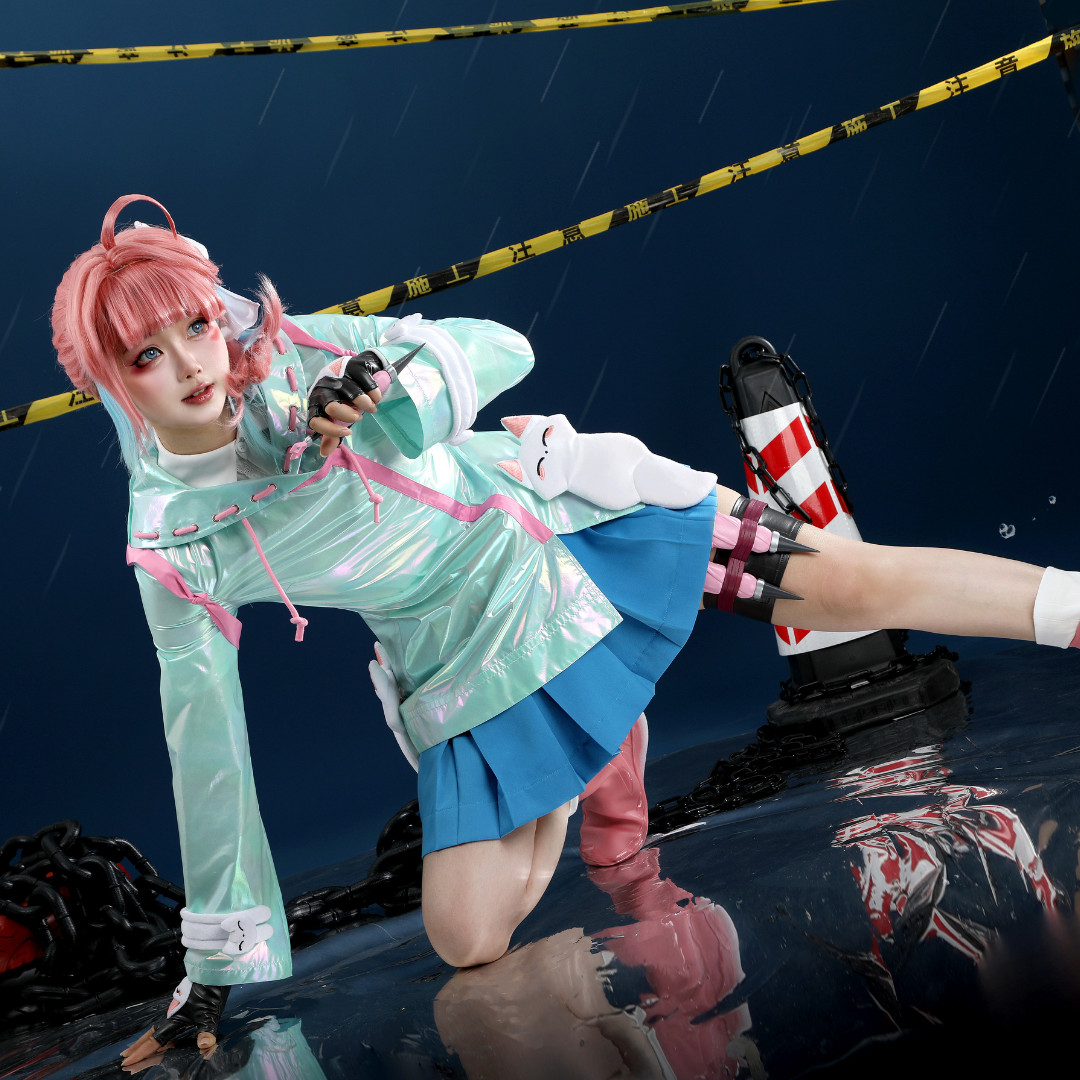 L-email Wig Overwatch_Rainy_Day_Kiriko_Cosplay_Costume