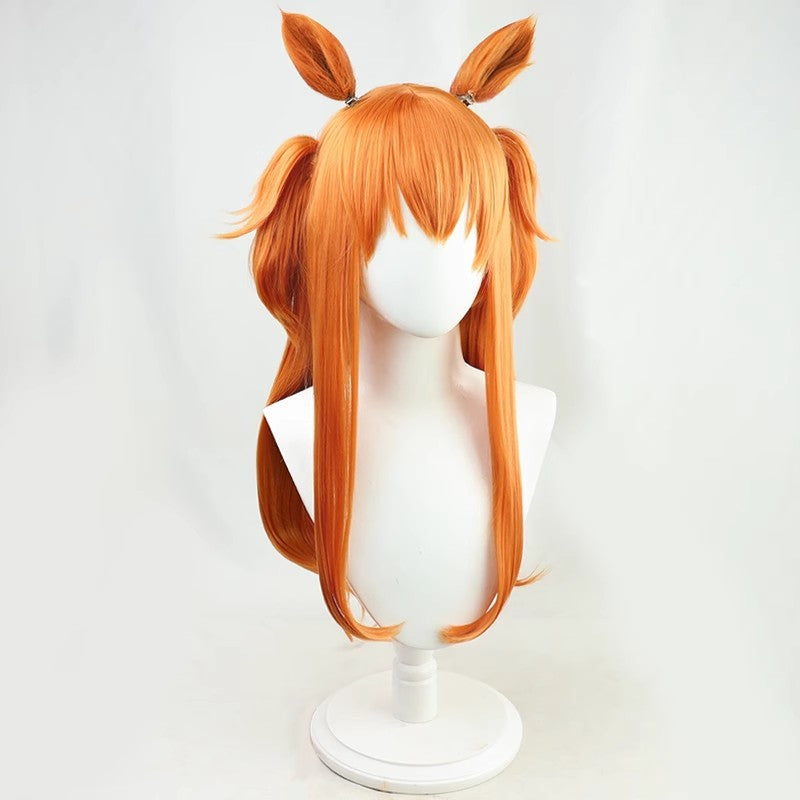 L-email Wig Pretty Derby Mayano Top Gun Orange Cosplay Wig And Tail
