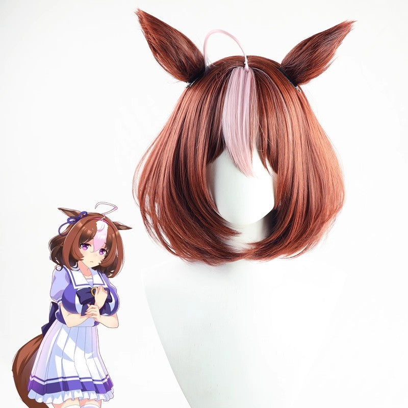 L-email Wig Pretty Derby Meisho Doto Brown Cosplay Wig And Tail