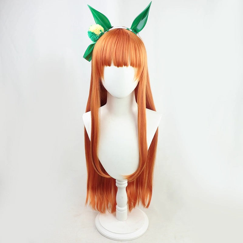 L-email Wig Pretty Derby Silence Suzuka Orange Cosplay Wig And Tail