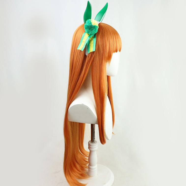 L-email Wig Pretty Derby Silence Suzuka Orange Cosplay Wig And Tail