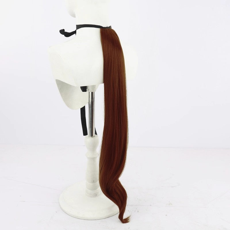 L-email Wig Pretty Derby Special Week Wine red Cosplay Wig And Tail