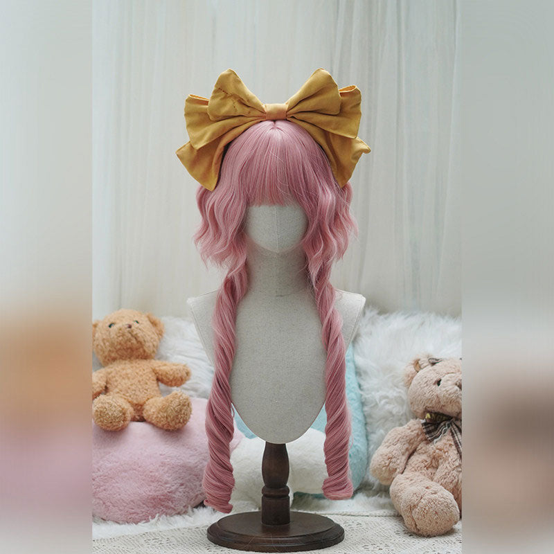 L-email Wig Sweet Lolita Long Curly Wig with Bangs - Synthetic Spiral Ringlet Cosplay Wig