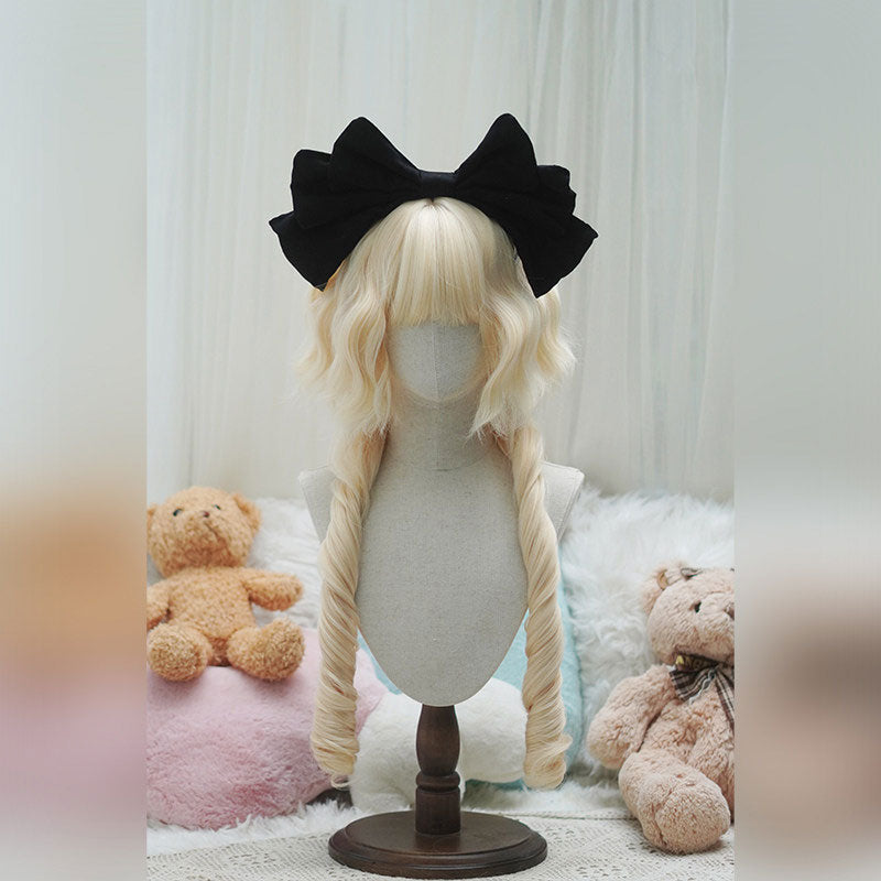 L-email Wig Sweet Lolita Long Curly Wig with Bangs - Synthetic Spiral Ringlet Cosplay Wig