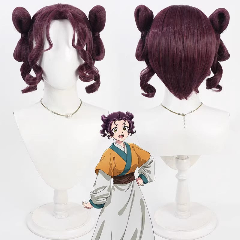 L-email Wig The Apothecary Diaries Shisui Wine red Curls Cosplay Wig
