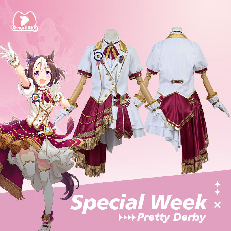 L-email Wig Uma musume: Pretty Derby Special Week Cosplay Costume