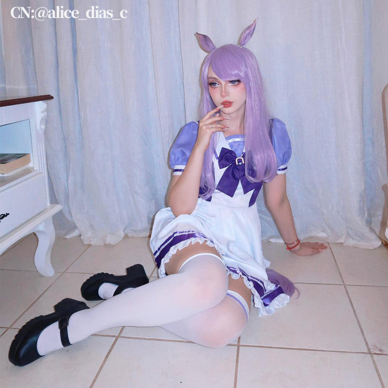 L-email Wig Umamusume: Pretty Derby Agnes Tachyon Tracen Academy Uniform Cosplay Costume And Wig Full Set