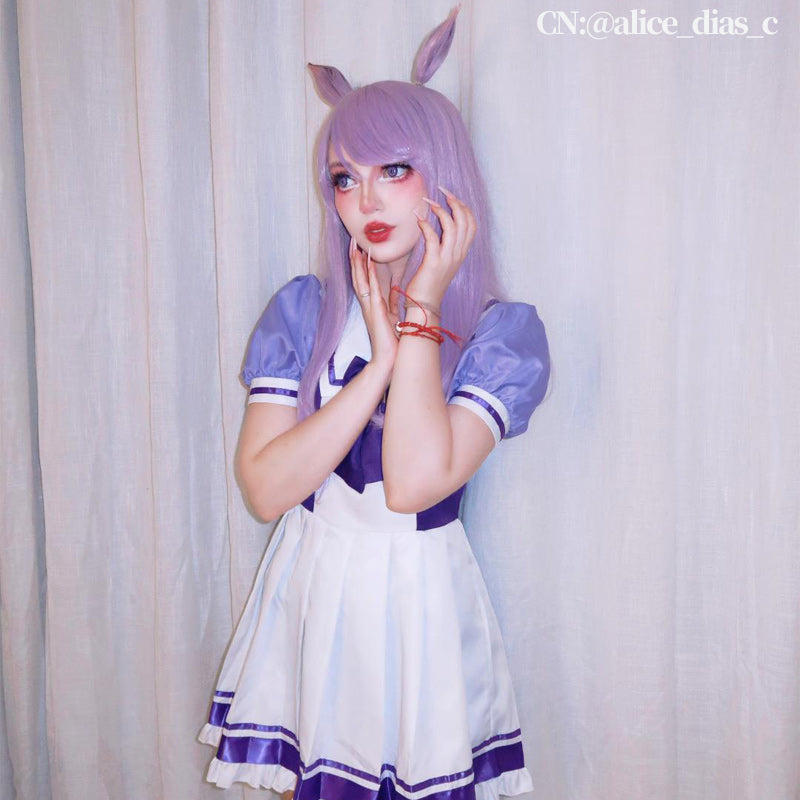 L-email Wig Umamusume: Pretty Derby Agnes Tachyon Tracen Academy Uniform Cosplay Costume And Wig Full Set