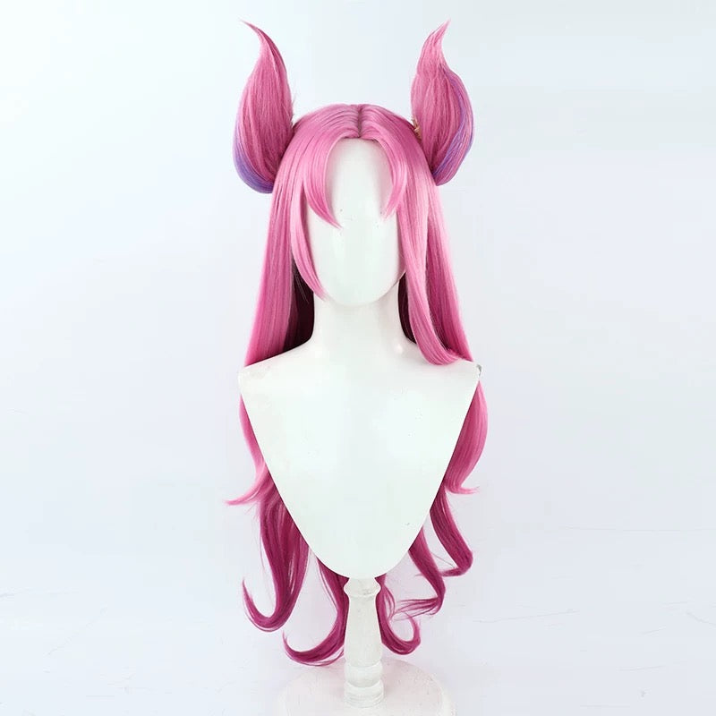 LOL Star Guardian Kaisa Cosplay Wig Women 90cm Long Straight Mixed Color