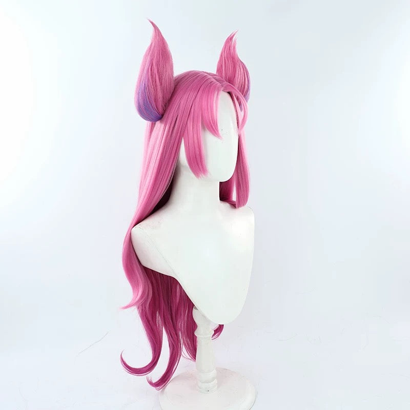 LOL Star Guardian Kaisa Cosplay Wig Women 90cm Long Straight Mixed Color