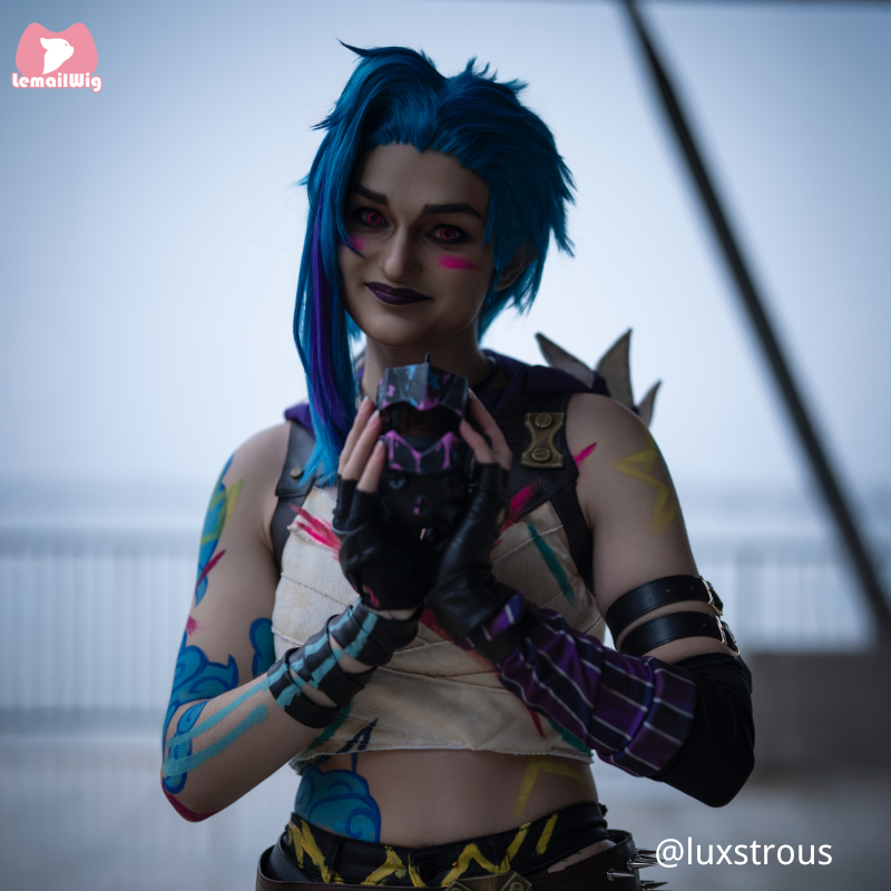 League of legends Arcane 2 Jinx Blue Short Cosplay Wigs