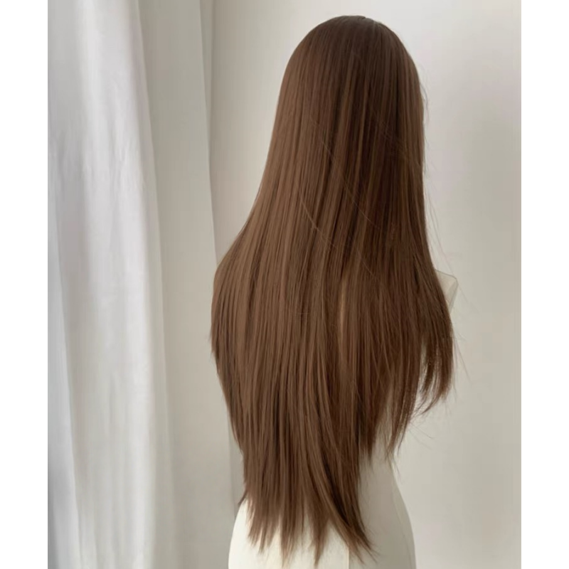 LemailwigBrownLongStraightFrontLaceWig_6