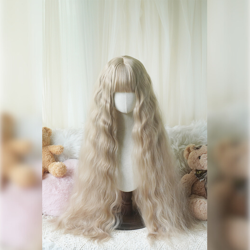Lemailwig 4 Colors Wool Curls Lolita Wigs Pale Gold